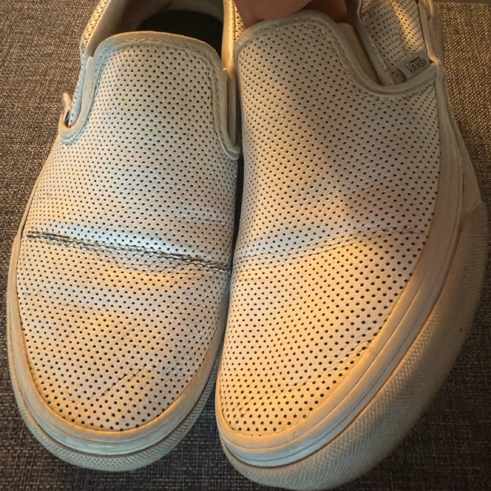 Vans White Slip-On Sneakers